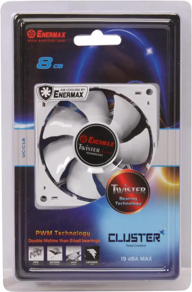 Alt view image 9 of 9 - ENERMAX Cluster UC-CL8 80mm Case cooler