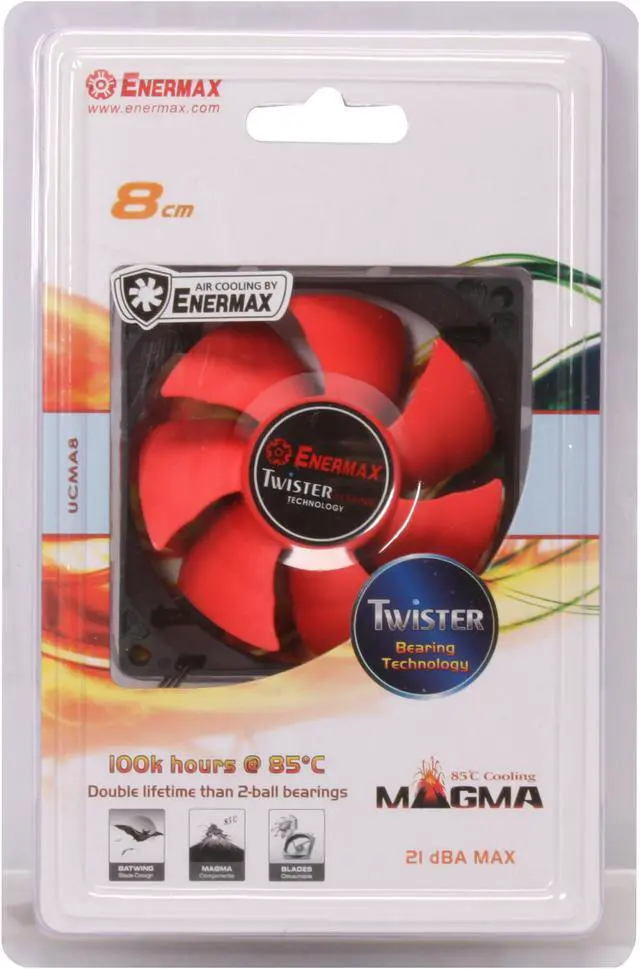 Alt view image 8 of 8 - ENERMAX MAGMA UC-MA8 80mm Case Fan