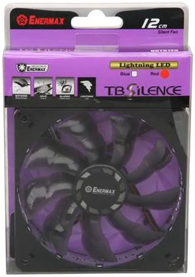 Alt view image 6 of 5 - ENERMAX T.B. Silence UCTB12N-R Red LED Case Fan