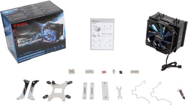 Alt view image 6 of 6 - Enermax ETS-T40-BK Black 120mm Twister CPU Cooler with TB Apollish Blue LED PWM Fan