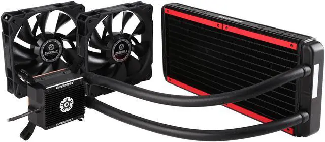 Main image of Enermax Liqtech 240 All-in-One Liquid Cooler 27MM Thick Radiator w/ Duo High Pressure Airflow Fans