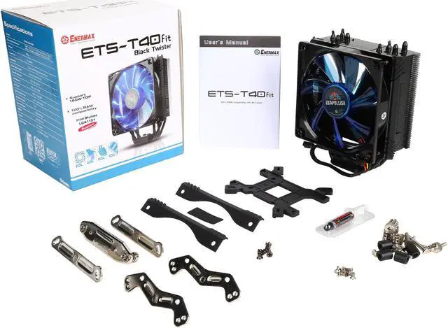 Alt view image 8 of 8 - ENERMAX ETS-T40F-BK 120mm Twister Aluminum 120mm Black CPU Cooler with blue LED PWM Fan