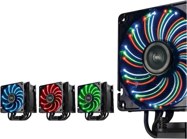 Alt view image 5 of 13 - ENERMAX ETS-T50A-BVT Twister Aluminum 120mm CPU Cooler with DFR (Dust Free Rotation) Vegas Fan with 3 color LED