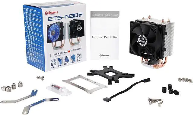 Alt view image 9 of 9 - ENERMAX CPU Air Cooler, 150W+ TDP for Intel/ AMD Universal Socket AM4 & AM5 / Intel LGA 1700/1200/1151, 3 Direct Contact Heat Pipes, 90mm PWM Fan – AM5 & LGA 1700 Ready – ETS-N30R-HE