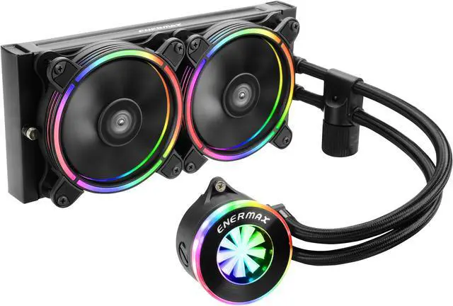 Main image of Enermax LIQFUSION 240, Addressable RGB All-in-one CPU Liquid Cooler for AM4 / LGA 1700/1200/1151, 240mm Radiator, Patented Flow Indicator Design, T.B. RGB Addressable M/B Sync PWM Fan