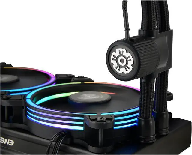 Alt view image 3 of 7 - Enermax LIQFUSION 240, Addressable RGB All-in-one CPU Liquid Cooler for AM4 / LGA 1700/1200/1151, 240mm Radiator, Patented Flow Indicator Design, T.B. RGB Addressable M/B Sync PWM Fan