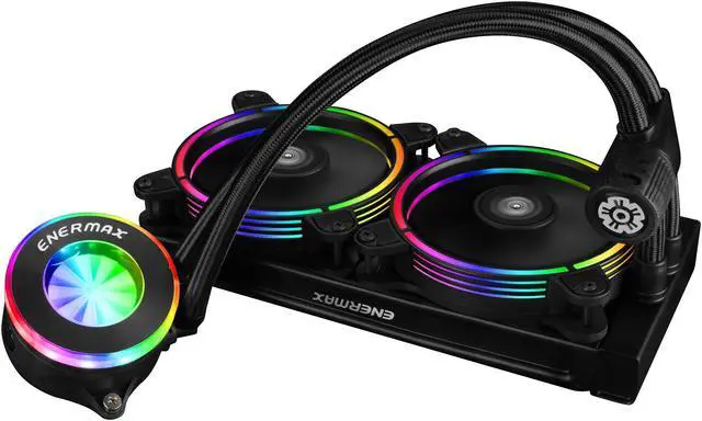 Alt view image 4 of 7 - Enermax LIQFUSION 240, Addressable RGB All-in-one CPU Liquid Cooler for AM4 / LGA 1700/1200/1151, 240mm Radiator, Patented Flow Indicator Design, T.B. RGB Addressable M/B Sync PWM Fan
