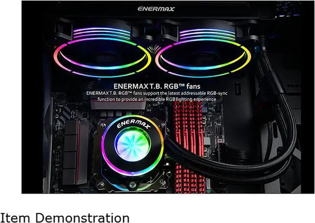 Alt view image 5 of 7 - Enermax LIQFUSION 240, Addressable RGB All-in-one CPU Liquid Cooler for AM4 / LGA 1700/1200/1151, 240mm Radiator, Patented Flow Indicator Design, T.B. RGB Addressable M/B Sync PWM Fan