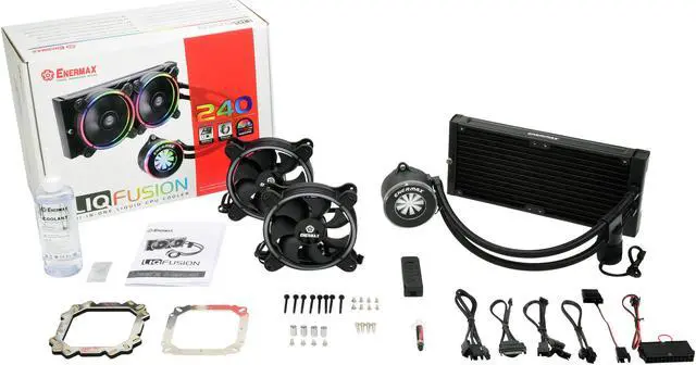 Alt view image 7 of 7 - Enermax LIQFUSION 240, Addressable RGB All-in-one CPU Liquid Cooler for AM4 / LGA 1700/1200/1151, 240mm Radiator, Patented Flow Indicator Design, T.B. RGB Addressable M/B Sync PWM Fan