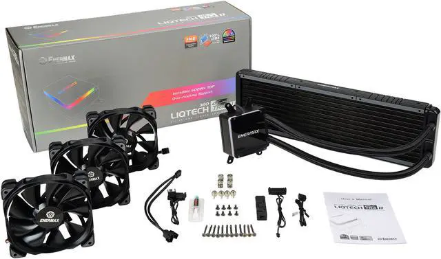 Alt view image 10 of 10 - ENERMAX LIQTECH II TR4 360 All-in-one CPU Liquid Cooler for AMD TR4 & Intel Xeon , 360mm Radiator, Dual Chamber RGB Pump, T.B. Pressure fan blades, AMD Socket sWRS8 and Intel LGA 4677 Ready – AMD® TR5 (sWRX9 / sTRX5 / SP6) Compatible