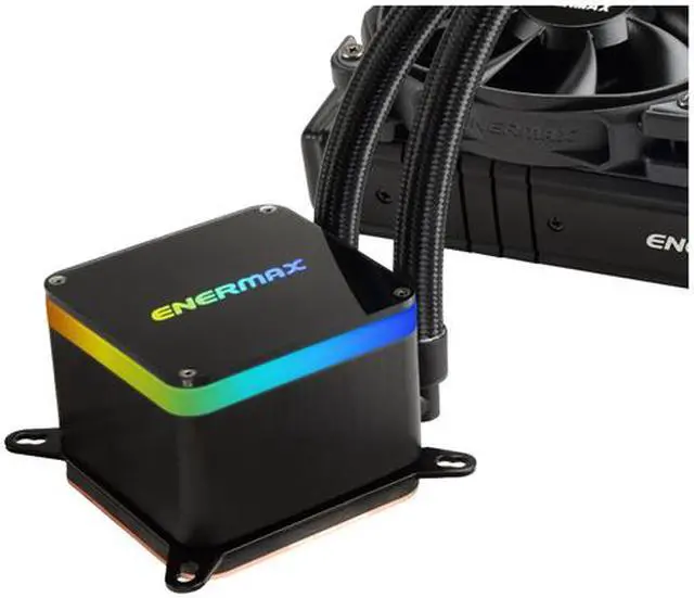 Alt view image 2 of 4 - ENERMAX LIQTECH II 360, Addressable RGB All-in-one CPU Liquid Cooler, 360mm Radiator, Dual-Chamber RGB Pump, T.B. Pressure Fan Blades, AM4 / LGA 1200/1151 - AMD AM5 & Intel LGA1700 Ready