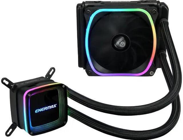 Main image of Enermax AQUAFUSION 120 ARGB, All-in-one CPU Liquid Cooler for AM4 & AM5 / LGA 1700/1200/1151, 120mm Radiator, Dual-Chamber Water Block, SquaA RGB Fan - AM5 & LGA1700 Compatible