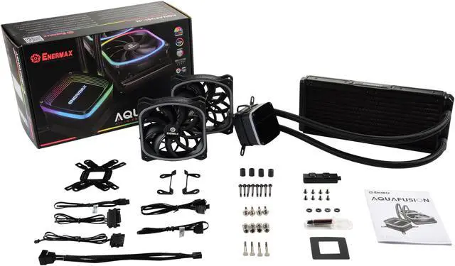 Alt view image 6 of 11 - Enermax AQUAFUSION 240 ARGB, All-in-one CPU Liquid Cooler for AM4 & AM5 / LGA 1700/1200/1151, 240mm Radiator, Dual-Chamber Water Block, SquaA RGB Fan - AM5 & LGA1700 Compatible