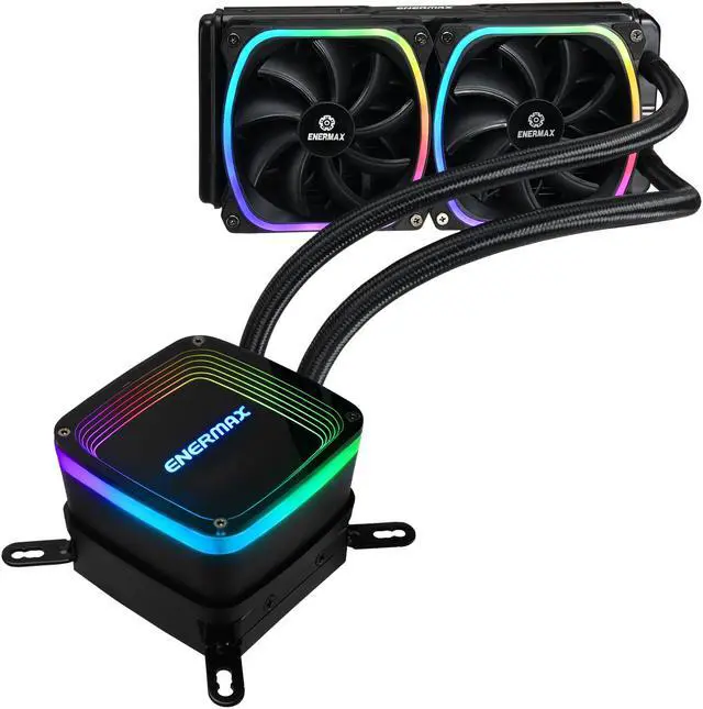 Alt view image 3 of 11 - Enermax AQUAFUSION 240 ARGB, All-in-one CPU Liquid Cooler for AM4 & AM5 / LGA 1700/1200/1151, 240mm Radiator, Dual-Chamber Water Block, SquaA RGB Fan - AM5 & LGA1700 Compatible