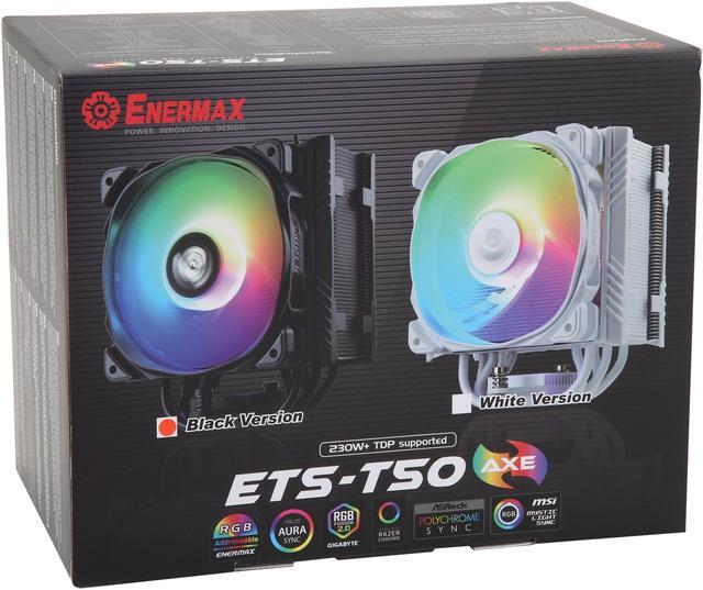Alt view image 9 of 8 - Enermax ETS-T50 Axe ARGB CPU Air Cooler, 230W+ TDP for Intel/ AMD Universal Socket, AM4 & AM5 / LGA 1700/1200/1151, 5 Direct Contact Heat Pipes, 120mm PWM Fan - AM5 & LGA1700 Ready