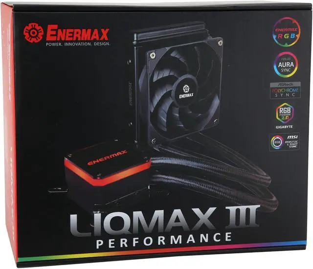 Alt view image 6 of 7 - Enermax LIQMAX III 120 Performance, All-in-one CPU Liquid Cooler for AM4 & AM5 / LGA 1700/1200/1151, 120mm Radiator, Dual-Chamber Water Block, Dual-Convex Blade Fan - AM5 & LGA1700 Ready