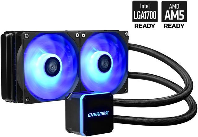 Enermax LIQMAX III 240 RGB, All-in-one CPU Liquid Cooler for AM4 & AM5 /  LGA 1700/1200/1151, 240mm Radiator, Dual-Chamber Water Block, RGB Fan - AM5  &