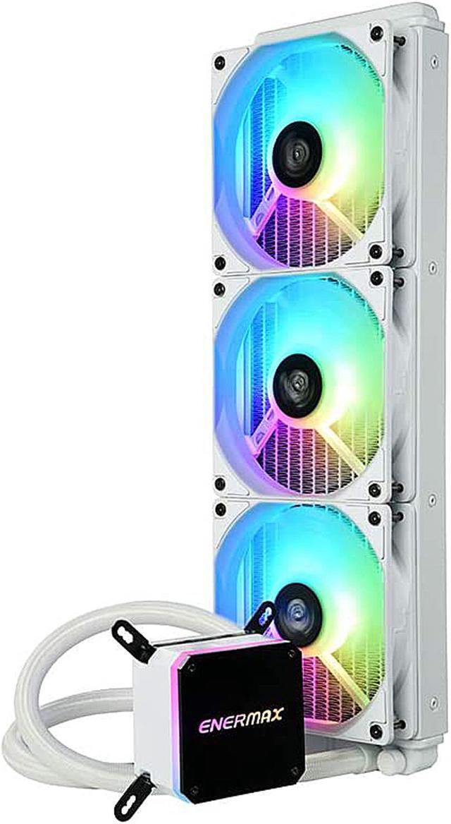 Alt view image 5 of 7 - Enermax LIQMAX III 360 ARGB White, All-in-one CPU Liquid Cooler for AM4 & AM5 / LGA 1700/1200/1151, 360mm Radiator, Dual-Chamber Water Block, ARGB Fan - AM5 & LGA1700 Ready