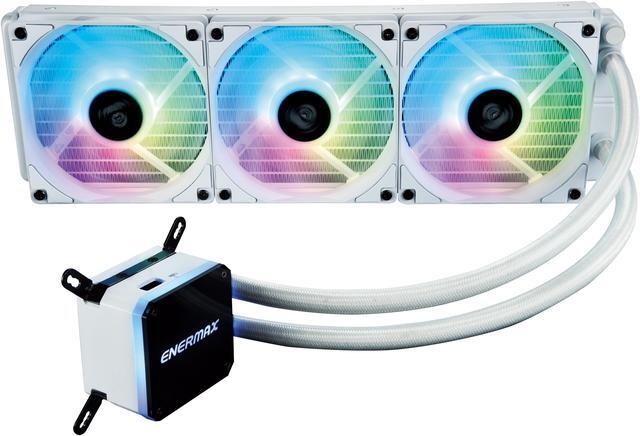 Alt view image 3 of 7 - Enermax LIQMAX III 360 ARGB White, All-in-one CPU Liquid Cooler for AM4 & AM5 / LGA 1700/1200/1151, 360mm Radiator, Dual-Chamber Water Block, ARGB Fan - AM5 & LGA1700 Ready