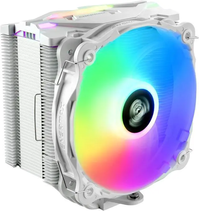 Alt view image 3 of 8 - Enermax ETS-F40 ARGB White CPU Air Cooler, 200W+ TDP for Intel/ AMD Universal Socket, AM4 & AM5 / LGA 1700/1200/1151, 4 Direct Contact Heat Pipes, 140mm Silent PWM Fan - AM5 & LGA1700 Ready