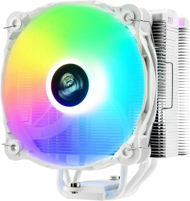 Alt view image 2 of 8 - Enermax ETS-F40 ARGB White CPU Air Cooler, 200W+ TDP for Intel/ AMD Universal Socket, AM4 & AM5 / LGA 1700/1200/1151, 4 Direct Contact Heat Pipes, 140mm Silent PWM Fan - AM5 & LGA1700 Ready