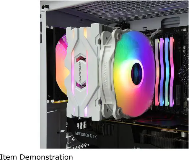 Alt view image 8 of 8 - Enermax ETS-F40 ARGB White CPU Air Cooler, 200W+ TDP for Intel/ AMD Universal Socket, AM4 & AM5 / LGA 1700/1200/1151, 4 Direct Contact Heat Pipes, 140mm Silent PWM Fan - AM5 & LGA1700 Ready
