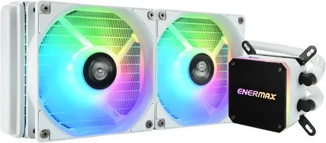Alt view image 3 of 10 - Enermax LIQMAX III 240 ARGB White, All-in-one CPU Liquid Cooler for AM4 & AM5 / LGA 1700/1200/1151, 240mm Radiator, Dual-Chamber Water Block, ARGB Fan - AM5 & LGA1700 Ready