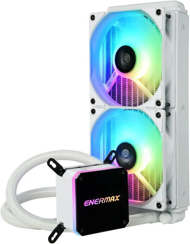 Alt view image 4 of 10 - Enermax LIQMAX III 240 ARGB White, All-in-one CPU Liquid Cooler for AM4 & AM5 / LGA 1700/1200/1151, 240mm Radiator, Dual-Chamber Water Block, ARGB Fan - AM5 & LGA1700 Ready