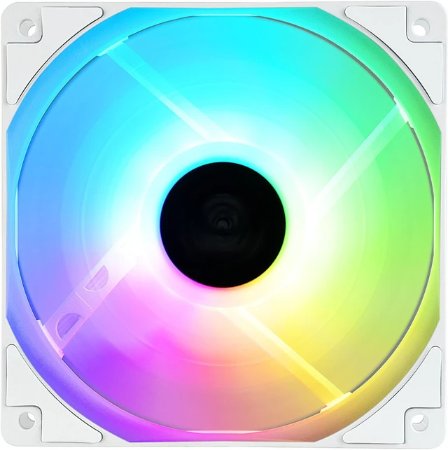 Alt view image 2 of 6 - Enermax HF120 RGB PWM 120mm Case Fan, Addressable RGB Sync Via Motherboard/Control Box, 3 Fan Pack- White