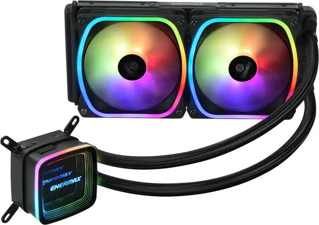 Alt view image 3 of 10 - Enermax AQUAFUSION ADV 240 ARGB AIO CPU Liquid Cooler, RGB Pump, 240mm Radiator, 2x120mm RGB PWM Fans, 360W TDP, 500 - 2000 RPM, Dual-Chamber Water Block, Intel LGA 1851/1700/1200/1151 & AMD AM5/AM4