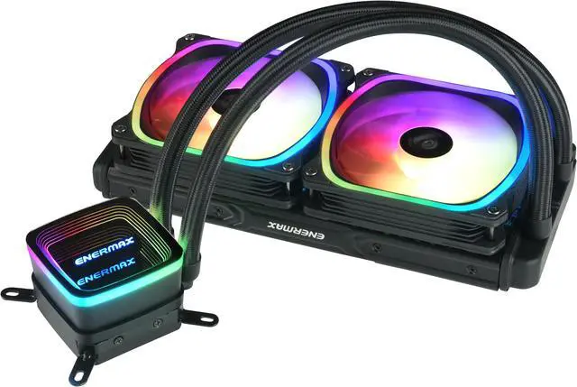 Alt view image 5 of 10 - Enermax AQUAFUSION ADV 240 ARGB AIO CPU Liquid Cooler, RGB Pump, 240mm Radiator, 2x120mm RGB PWM Fans, 360W TDP, 500 - 2000 RPM, Dual-Chamber Water Block, Intel LGA 1851/1700/1200/1151 & AMD AM5/AM4
