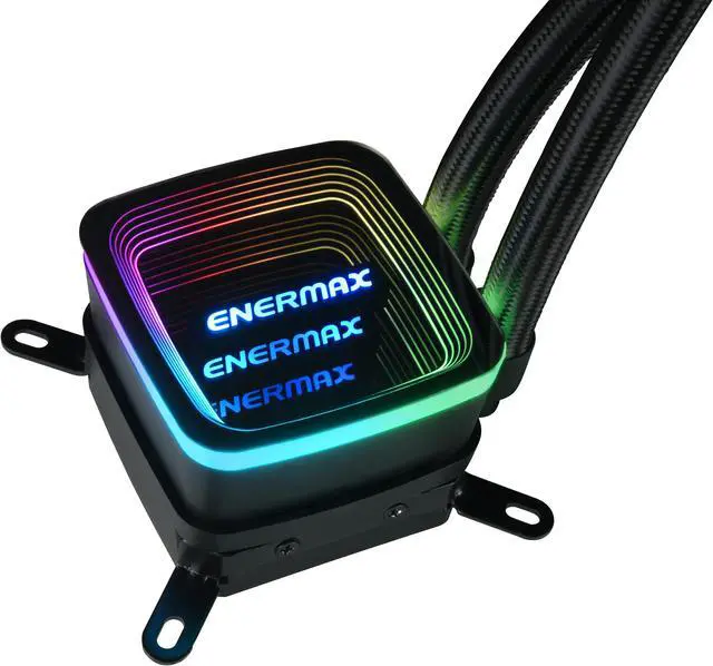 Alt view image 6 of 10 - Enermax AQUAFUSION ADV 240 ARGB AIO CPU Liquid Cooler, RGB Pump, 240mm Radiator, 2x120mm RGB PWM Fans, 360W TDP, 500 - 2000 RPM, Dual-Chamber Water Block, Intel LGA 1851/1700/1200/1151 & AMD AM5/AM4
