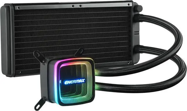 Alt view image 7 of 10 - Enermax AQUAFUSION ADV 240 ARGB AIO CPU Liquid Cooler, RGB Pump, 240mm Radiator, 2x120mm RGB PWM Fans, 360W TDP, 500 - 2000 RPM, Dual-Chamber Water Block, Intel LGA 1851/1700/1200/1151 & AMD AM5/AM4