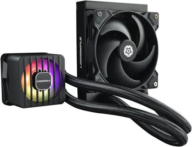 Alt view image 6 of 8 - ENERMAX LIQMAXFLO SR 120 ARGB AIO CPU Liquid Cooler - 60mm VRM Fan up to 3000 RPM, PWM-Controlled Pump, 120mm Radiator, Pressure-Optimized Silent Flow 120mm FDB Fan up to 1800 RPM, 300W TDP - AMD AM5 & Intel LGA1700 Ready