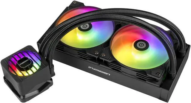 Alt view image 4 of 8 - ENERMAX LIQMAXFLO 240 ARGB AIO CPU Liquid Cooler - 60mm VRM Fan up to 3000 RPM, PWM-Controlled Pump, 38mm Thick Radiator, Dual Pressure-Optimized Silent Flow 120mm FDB Fans up to 1800 RPM, 380W TDP - AMD AM5 & Intel LGA1700 Ready
