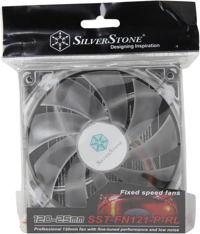 Alt view image 4 of 4 - SilverStone FN121-P-RL Red LED Case Fan