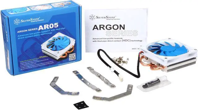 Alt view image 9 of 8 - SilverStone Argon Series AR05 Rifle Bearing CPU Cooler with 92mm Fan for Socket LGA1155/1156/1150, AM2/AM3/FM1/FM2