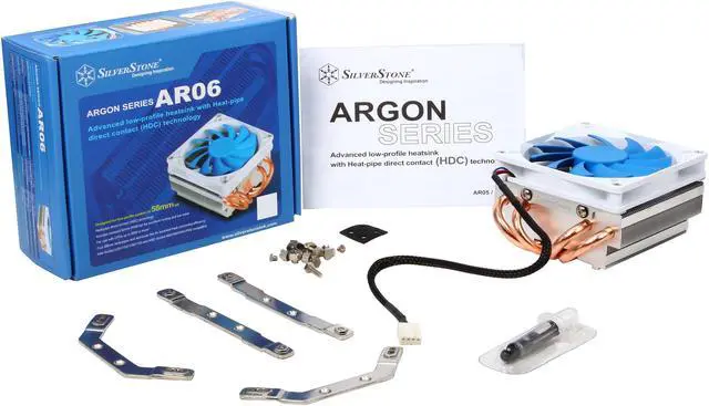 Alt view image 8 of 8 - SilverStone Argon Series AR06 Rifle Bearing CPU Cooler with 92mm Fan for Socket LGA1155/1156/1150, AM2/AM3/FM1/FM2