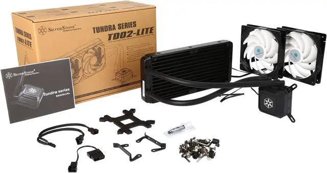 Alt view image 10 of 10 - SILVERSTONE TD02-LITE Durable High-Performance All-In-One Liquid CPU Cooler with Dual Adjustable 120mm PWM Fans