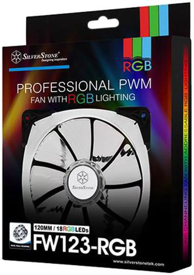 Alt view image 8 of 8 - SilverStone FW Series SST-FW123-RGB 120mm RGB LED Case Fan