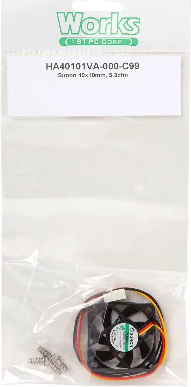 Alt view image 5 of 5 - SUNON FN-HA40101V4-0000-C99 40mm Super silence 3pin. Vapo bearing Case Fan