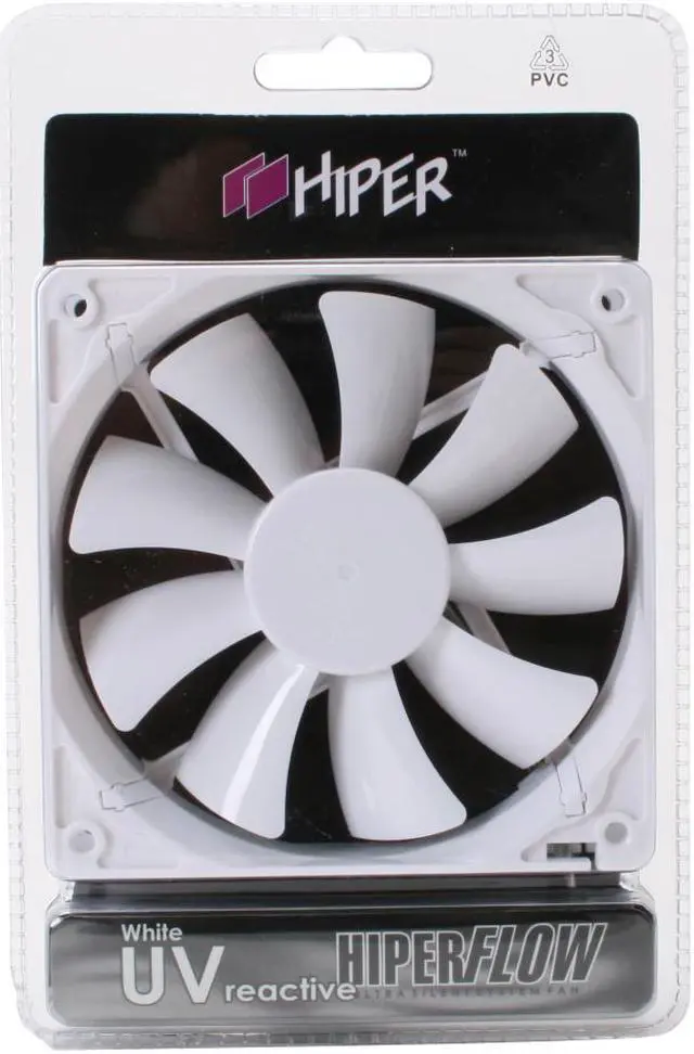 Alt view image 2 of 2 - HIPER HFF-1W12W-UV Blacklight Reactive 120mm White Case Fan