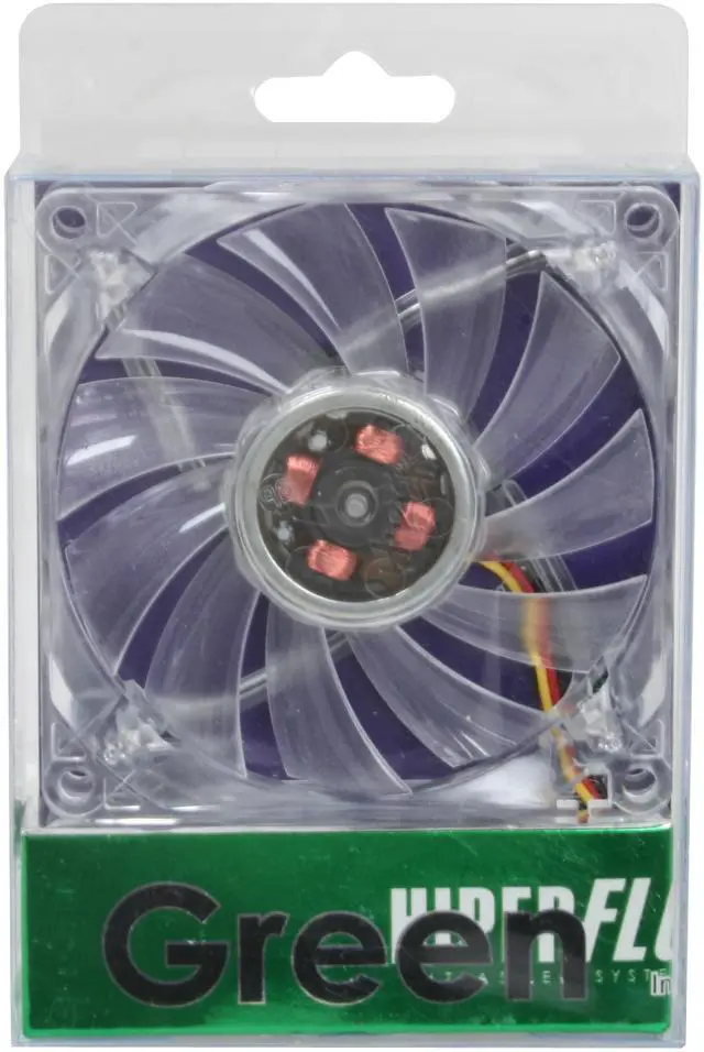 Alt view image 2 of 2 - HIPER HFF-1G08N Green LED 80mm Transparent Case Fan