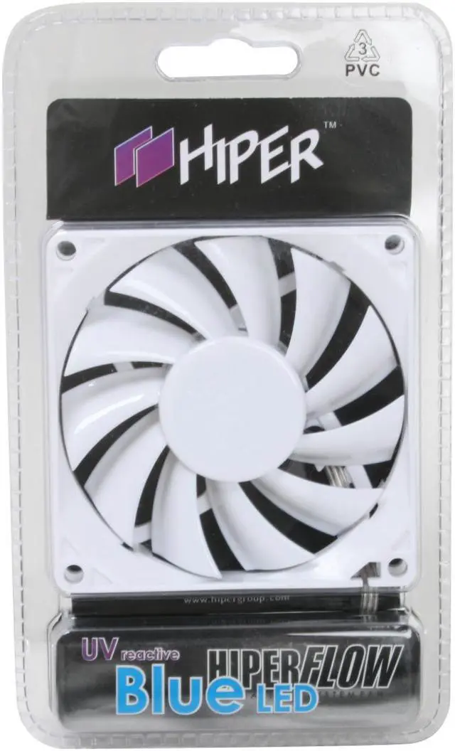 Alt view image 2 of 2 - HIPER HFF-1B08W Blue LED 80mm White Case Fan