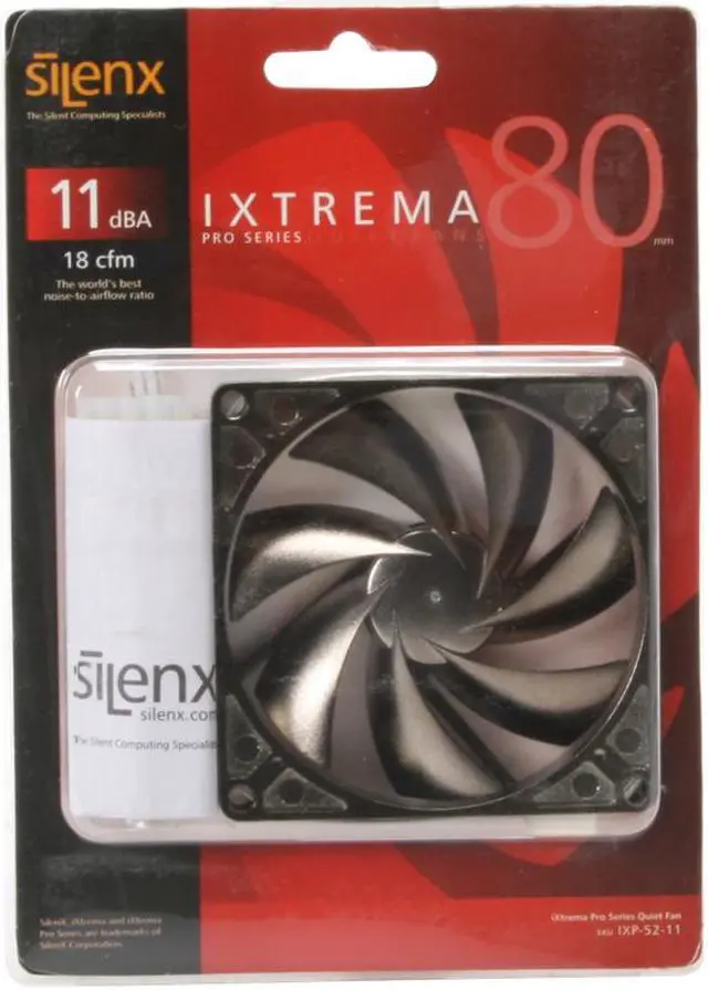 Alt view image 3 of 3 - SilenX IXP-52-11 80mm Case Fan