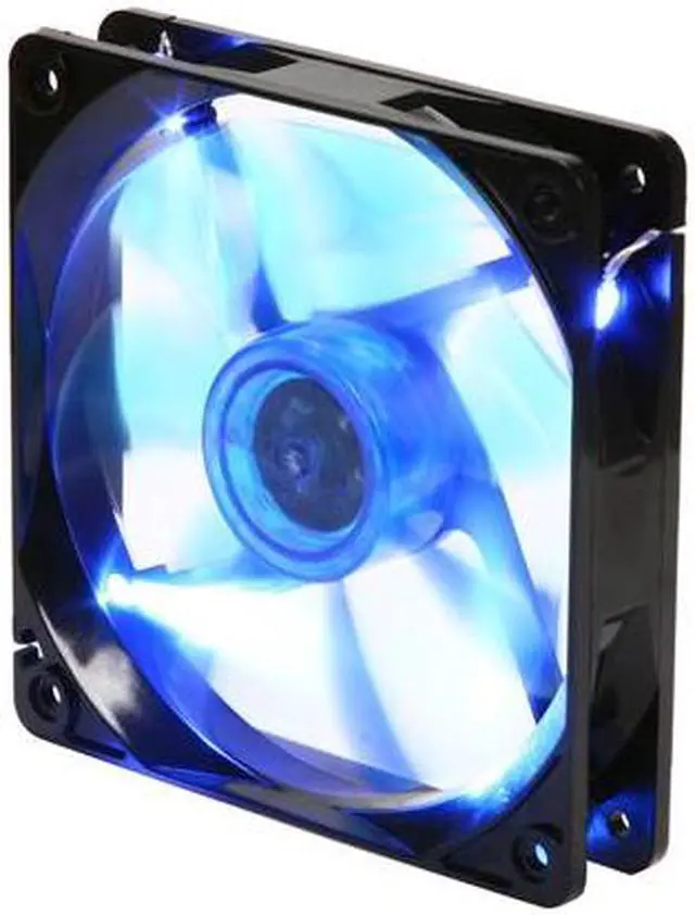 Main image of APEVIA CF12SL-BBL 120mm UV blue LED fan w/3-pin and 4-pin connectors and black grill