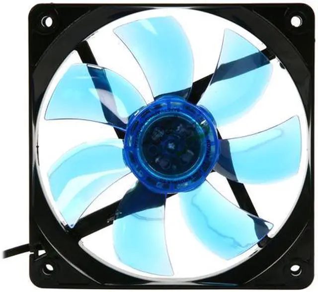 Alt view image 2 of 5 - APEVIA CF12SL-BBL 120mm UV blue LED fan w/3-pin and 4-pin connectors and black grill