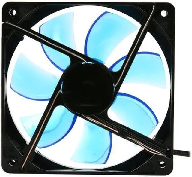Alt view image 3 of 5 - APEVIA CF12SL-BBL 120mm UV blue LED fan w/3-pin and 4-pin connectors and black grill