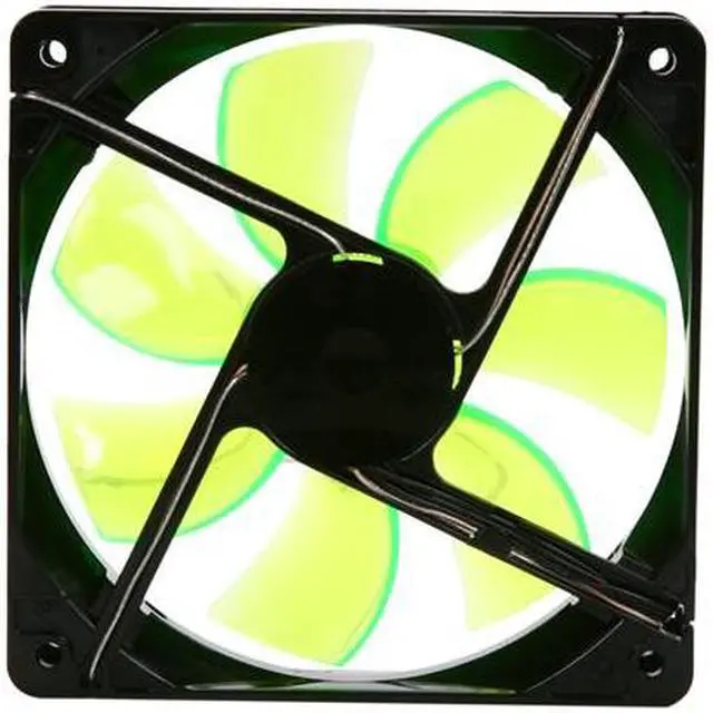 Alt view image 3 of 4 - APEVIA  CF12SL-BGN  120mm UV green LED fan w/3-pin and 4-pin connectors and black grill