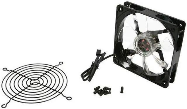 Alt view image 4 of 5 - APEVIA  CF12SL-B4C  120mm UV multi-color LED fan w/3-pin and 4-pin connectors and black grill